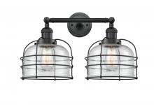 Innovations Lighting 208-BK-G74-CE - Bell Cage - 2 Light - 19 inch - Matte Black - Bath Vanity Light