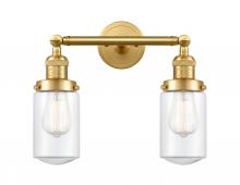 Innovations Lighting 208-SG-G312 - Dover - 2 Light - 14 inch - Satin Gold - Adjustable Bath Vanity Light