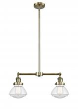 Innovations Lighting 209-AB-G322 - Olean - 2 Light - 22 inch - Antique Brass - Stem Hung - Adjustable Island Light