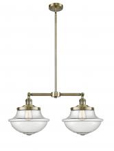 Innovations Lighting 209-AB-G544 - Oxford - 2 Light - 25 inch - Antique Brass - Stem Hung - Adjustable Island Light