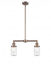 Innovations Lighting 209-AC-G314 - Dover - 2 Light - 21 inch - Antique Copper - Stem Hung - Adjustable Island Light