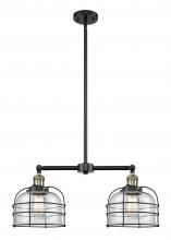 Innovations Lighting 209-BAB-G72-CE - Bell Cage - 2 Light - 24 inch - Black Antique Brass - Stem Hung - Adjustable Island Light
