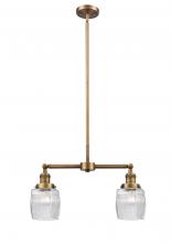 Innovations Lighting 209-BB-G302 - Colton - 2 Light - 22 inch - Brushed Brass - Stem Hung - Adjustable Island Light