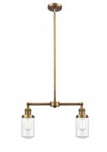 Innovations Lighting 209-BB-G312 - Dover - 2 Light - 21 inch - Brushed Brass - Stem Hung - Adjustable Island Light