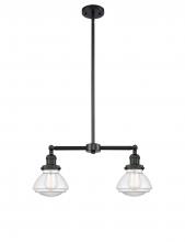 Innovations Lighting 209-BK-G322 - Olean - 2 Light - 22 inch - Matte Black - Stem Hung - Adjustable Island Light