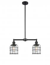 Innovations Lighting 209-BK-G52-CE - Bell Cage - 2 Light - 21 inch - Matte Black - Stem Hung - Island Light