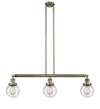 Innovations Lighting 213-AB-G204-6 - Beacon - 3 Light - 39 inch - Antique Brass - Stem Hung - Adjustable Island Light
