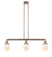 Innovations Lighting 213-AC-G201-6 - Beacon - 3 Light - 39 inch - Antique Copper - Stem Hung - Adjustable Island Light