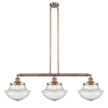 Innovations Lighting 213-AC-G544 - Oxford - 3 Light - 42 inch - Antique Copper - Stem Hung - Adjustable Island Light
