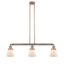 Innovations Lighting 213-AC-G61-LED - Cone - 3 Light - 39 inch - Antique Copper - Stem Hung - Adjustable Island Light