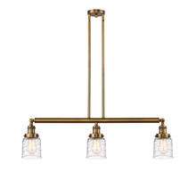 Innovations Lighting 213-BB-G513 - Bell - 3 Light - 38 inch - Brushed Brass - Stem Hung - Adjustable Island Light