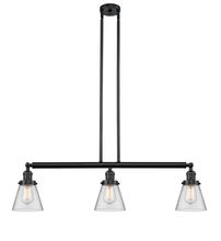 Innovations Lighting 213-BK-G62-LED - Cone - 3 Light - 39 inch - Matte Black - Stem Hung - Adjustable Island Light