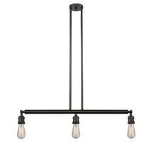 Innovations Lighting 213NH-OB - Bare Bulb 3 Light Island Light