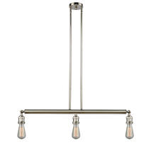 Innovations Lighting 213NH-PN - Bare Bulb 3 Light Island Light