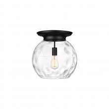 Innovations Lighting 221-1F-BK-G1215-14 - Athens Water Glass - 1 Light - 13 inch - Matte Black - Flush Mount