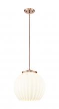 Innovations Lighting 221-1S-AC-G1217-14WV - White Venetian - 1 Light - 14 inch - Antique Copper - Stem Hung - Pendant