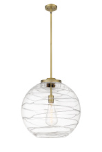Innovations Lighting 221-1S-BB-G1213-18CL - Athens Deco Swirl - 1 Light - 18 inch - Brushed Brass - Stem Hung - Pendant