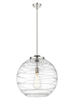 Innovations Lighting 221-1S-PN-G1213-18CL - Athens Deco Swirl - 1 Light - 18 inch - Polished Nickel - Stem Hung - Pendant