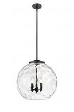 Innovations Lighting 221-3S-BK-G1215-18 - Athens Water Glass - 3 Light - 18 inch - Matte Black - Stem hung - Pendant
