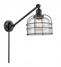 Innovations Lighting 237-BK-G72-CE - Bell Cage - 1 Light - 8 inch - Matte Black - Swing Arm
