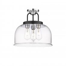 Innovations Lighting 239-3C-BPC-G239-15CL - Kahana - 3 Light - 15 inch - Black Polished Chrome - Semi-Flush Mount