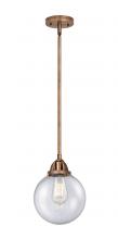 Innovations Lighting 288-1S-AC-G204-8 - Beacon - 1 Light - 8 inch - Antique Copper - Cord hung - Mini Pendant