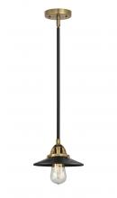 Innovations Lighting 288-1S-BAB-M6-BK - Railroad - 1 Light - 8 inch - Black Antique Brass - Cord hung - Mini Pendant