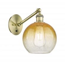 Innovations Lighting 317-1W-AB-G483-8AM - Brookhaven Globe - 1 Light - 8 inch - Antique Brass - Sconce