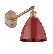 Innovations Lighting 317-1W-AC-MBD-75-RD - Plymouth - 1 Light - 8 inch - Antique Copper - Sconce