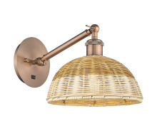 Innovations Lighting 317-1W-AC-NBD2-9-NAT - Bristol Natural II - 1 Light - 9 inch - Antique Copper - Sconce