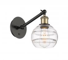 Innovations Lighting 317-1W-BAB-G556-6CL - Rochester - 1 Light - 6 inch - Black Antique Brass - Adjustable Sconce