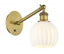 Innovations Lighting 317-1W-BB-G1217-6WV - White Venetian - 1 Light - 6 inch - Brushed Brass - Adjustable Sconce