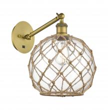 Innovations Lighting 317-1W-BB-G122-10RB - Farmhouse Rope - 1 Light - 10 inch - Brushed Brass - Adjustable - Sconce