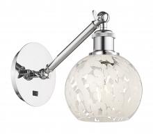 Innovations Lighting 317-1W-PC-G1216-6WM - White Mouchette - 1 Light - 6 inch - Polished Chrome - Adjustable Sconce