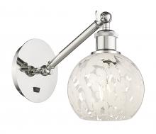 Innovations Lighting 317-1W-PN-G1216-6WM - White Mouchette - 1 Light - 6 inch - Polished Nickel - Adjustable Sconce