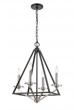 Innovations Lighting 331-4MCR-BSN - Raleigh - 4 Light - 18 inch - Black Satin Nickel - Chain Hung - Mini Chandelier