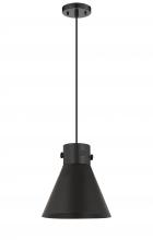 Innovations Lighting 410-1PM-BK-M411-10BK - Newton Cone - 1 Light - 10 inch - Matte Black - Cord hung - Pendant