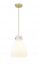 Innovations Lighting 410-1PM-CB-G412-10WH - Newton Bell - 1 Light - 10 inch - Champagne Bronze - Cord hung - Pendant
