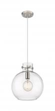 Innovations Lighting 410-1PM-SN-G410-12CL - Newton Sphere - 1 Light - 12 inch - Satin Nickel - Cord hung - Pendant