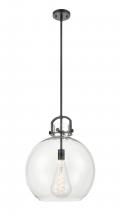 Innovations Lighting 410-1S-BK-16CL - Newton Sphere - 1 Light - 16 inch - Matte Black - Cord hung - Pendant