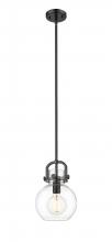 Innovations Lighting 410-1S-BK-8CL - Newton Sphere - 1 Light - 8 inch - Matte Black - Stem hung - Mini Pendant