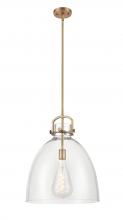 Innovations Lighting 410-1SL-BB-G412-16CL - Newton Bell - 1 Light - 16 inch - Brushed Brass - Multi Pendant