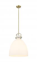 Innovations Lighting 410-1SL-BB-G412-16WH - Newton Bell - 1 Light - 16 inch - Brushed Brass - Multi Pendant