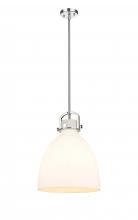 Innovations Lighting 410-1SL-PN-G412-14WH - Newton Bell - 1 Light - 14 inch - Polished Nickel - Pendant