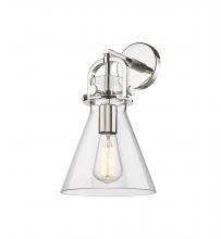 Innovations Lighting 410-1W-PN-G411-8CL - Newton Cone - 1 Light - 8 inch - Polished Nickel - Sconce