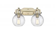 Innovations Lighting 410-2W-BB-G410-7SDY - Newton Sphere - 2 Light - 17 inch - Brushed Brass - Bath Vanity Light