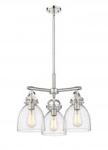 Innovations Lighting 410-3CR-PN-G412-7SDY - Newton Bell - 3 Light - 21 inch - Polished Nickel - Pendant