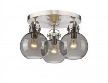 Innovations Lighting 410-3F-SN-G410-7SM - Newton Sphere - 3 Light - 18 inch - Satin Nickel - Semi-Flush Mount