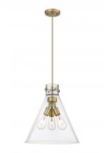Innovations Lighting 410-3PL-BB-G411-16CL - Newton Cone - 3 Light - 16 inch - Brushed Brass - Cord hung - Pendant