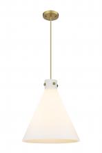 Innovations Lighting 410-3PL-BB-G411-18WH - Newton Cone - 3 Light - 18 inch - Brushed Brass - Cord hung - Pendant
